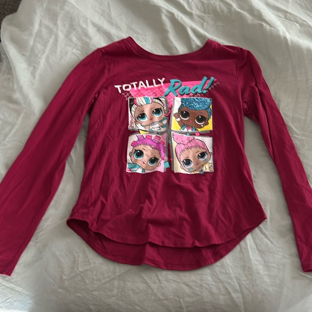 Girls size large maroon lol long sleeve